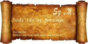 Szőlősi Mariann névjegykártya